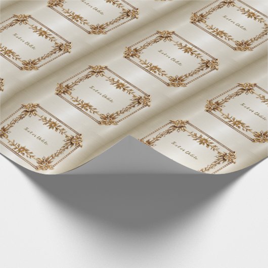 Golden Verziert Rectangle Dimond Blume Shiny Geschenkpapier (Ecke)