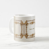 Golden Verziert Rectangle Dimond Blume Shiny Kaffeetasse (Vorderseite Links)