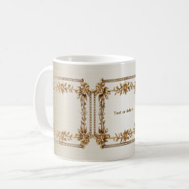 Golden Verziert Rectangle Dimond Blume Shiny Kaffeetasse