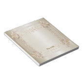 Golden Verziert Rectangle Dimond Blume Shiny Notizblock (angewinkelt)