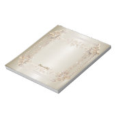 Golden Verziert Rectangle Dimond Blume Shiny Notizblock (Rotiert)
