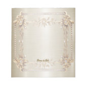 Golden Verziert Rectangle Dimond Blume Shiny Notizblock (Vorderseite)