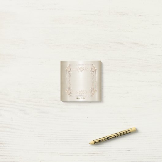 Golden Verziert Rectangle Dimond Blume Shiny Post-it Klebezettel (Auf Schreibtisch)