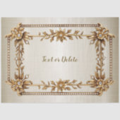 Golden Verziert Rectangle Dimond Blume Shiny Seidenpapier (Vorderseite)