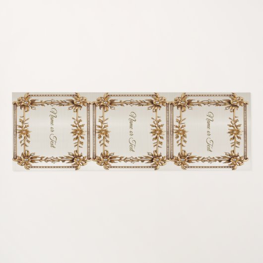 Golden Verziert Rectangle Dimond Blume Shiny Yogamatte (Rückseite (Horizontal))