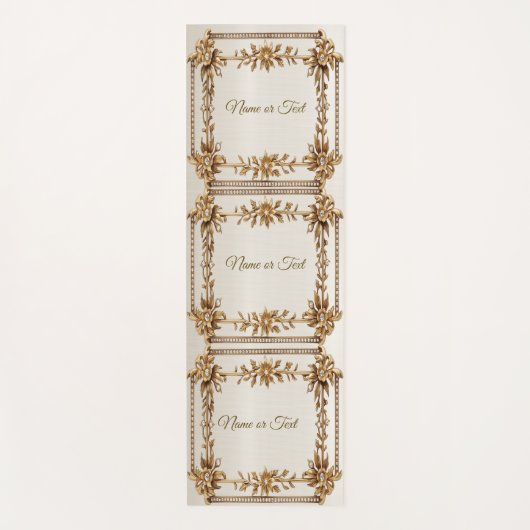 Golden Verziert Rectangle Dimond Blume Shiny Yogamatte (Vorderseite)