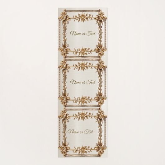 Golden Verziert Rectangle Dimond Blume Shiny Yogamatte (Rückseite)