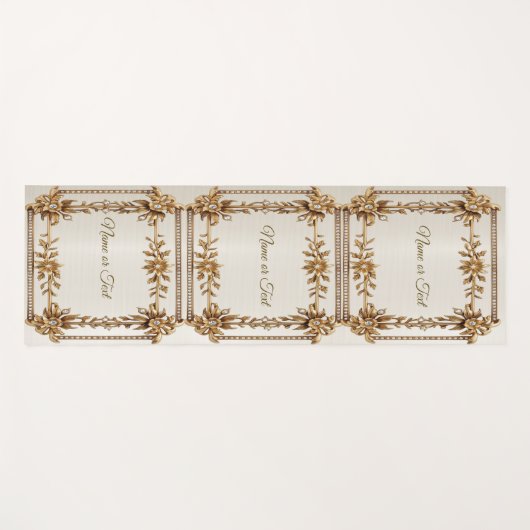 Golden Verziert Rectangle Dimond Blume Shiny Yogamatte (Vorderseite (Horizontal))