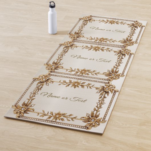 Golden Verziert Rectangle Dimond Blume Shiny Yogamatte (Beispiel)