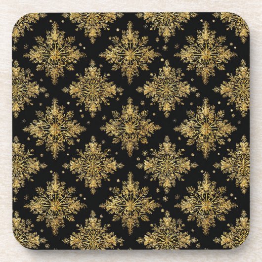 Golden Verziert Snowflake Pattern Getränkeuntersetzer (Vorderseite)