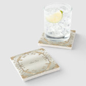 Golden Verziert Stone Untersetzer (Seitenansicht)