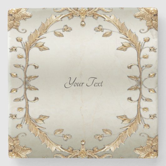 Golden Verziert Stone Untersetzer (Vorderseite)