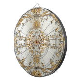 Golden Verziert White Blume Dartboard Dartscheibe (Vorderseite rechts)