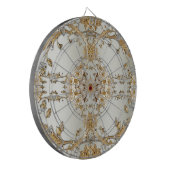 Golden Verziert White Blume Dartboard Dartscheibe (Vorderseite Links)