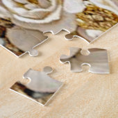 Golden Verziert White Blume Jigsaw Puzzle (Seite)
