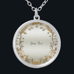 Golden Verziert White Blume Necklace Versilberte Kette<br><div class="desc">Schöne Verzierte goldene Blume Nekklammer</div>