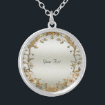 Golden Verziert White Blume Necklace Versilberte Kette<br><div class="desc">Schöne Verzierte goldene Blume Nekklammer</div>