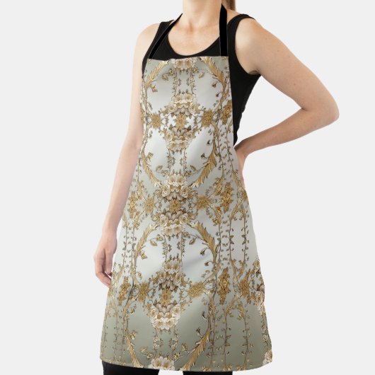 Golden Verziert White Blume Schürze (InSitu)