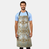 Golden Verziert White Blume Schürze (Getragen)