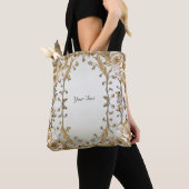 Golden Verziert White Blume Totbeutel Tasche (Von Nahem)