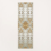 Golden Verziert White Blume Yoga Mat Yogamatte (Vorderseite)
