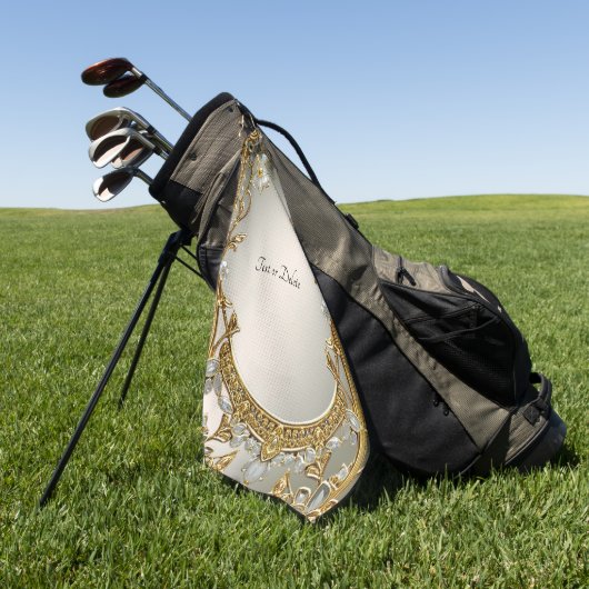 Golden Verziert White Floral Golf Handtuch (Gras)