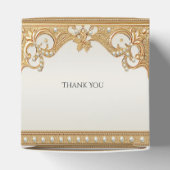 Golden Verziert White Pearls Gefälligkeitsbox Geschenkschachtel (Oben)