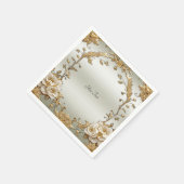 Golden Verzierte Blume Napkins Serviette (Ecke)