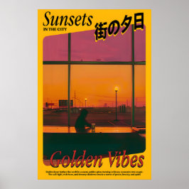Golden Vibes Sunset Art Print Atmospheric Poster