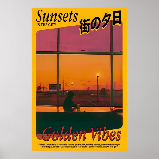 Golden Vibes Sunset Art Print Atmospheric Poster (Vorne)