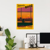 Golden Vibes Sunset Art Print Atmospheric Poster (Heimbüro)