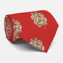 Golden Vierblättriges Kleeblatt Viel Glück Red und