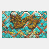 Golden Vietnamese Dragon Year 2024 Mosaic RecS Rechteckiger Aufkleber (Vorderseite)