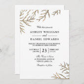 Golden Vine Leaf Hochzeit Einladung (Vorne/Hinten)