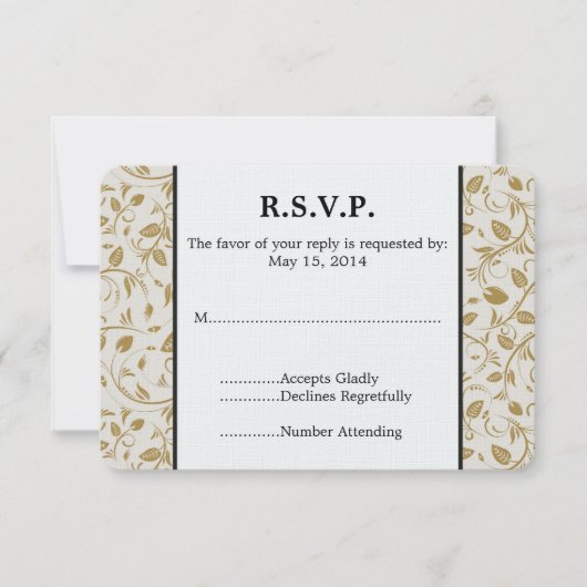 Golden Vines Wedding RSVP (Vorderseite)