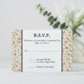 Golden Vines Wedding RSVP (Stehend Vorderseite)