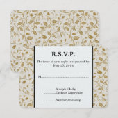 Golden Vines Wedding RSVP Karte (Vorne/Hinten)