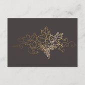 Golden Vineyard Gray Brown Hochzeitskarte Begleitkarte (Rückseite)
