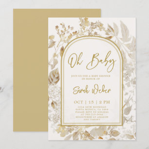 Golden Vintag Baby Dusche Einladung