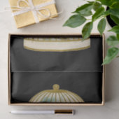 Golden Vintag Bird Cage Winter Szene Seidenpapier (Geschenk)