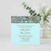 Golden Vintag Bronze Eisen Hochzeit Einladung (Stehend Vorderseite)