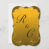 Golden Vintag Elegante Hochzeit Einladung (Rückseite)