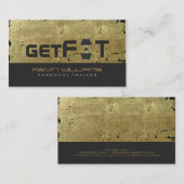 Golden Vintag Grunge Fitness Trainer Visitenkarte (Vorne/Hinten)