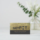 Golden Vintag Grunge Fitness Trainer Visitenkarte (Stehend Vorderseite)