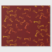 Golden Vintag Keys Geschenkpapier (Flach)