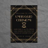 Golden Vintag Unplugged Zeremonie Hochzeitszeichen Poster
