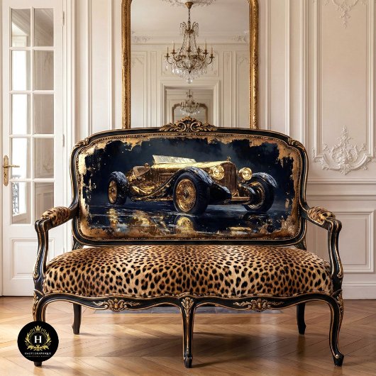 Golden Vintage Car Business Seidenpapier