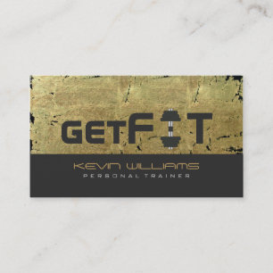 Golden Vintage Grunge Textur Fitness-Trainer Visitenkarte