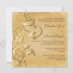 Golden Vintage Hochzeit Einladung