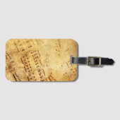 Golden Vintage Notennotiz Gepäckanhänger (Vorderseite (Horizontal))